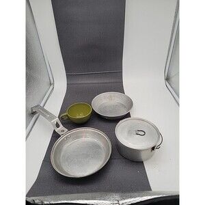 Vtg Boy Scouts of America BSA Regal Aluminum Cook Mess Kit Pot Pan Cup Camping